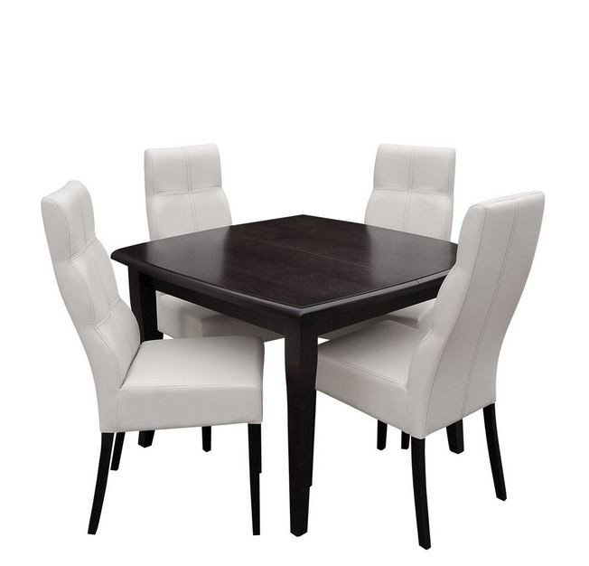 Veneti Jedálenský set stôl a stoličky MOVILE 35 - wenge / biela eko koža